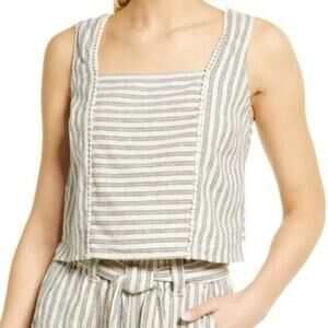 Marine Layer Stella Striped Tank In Gray XL NWT